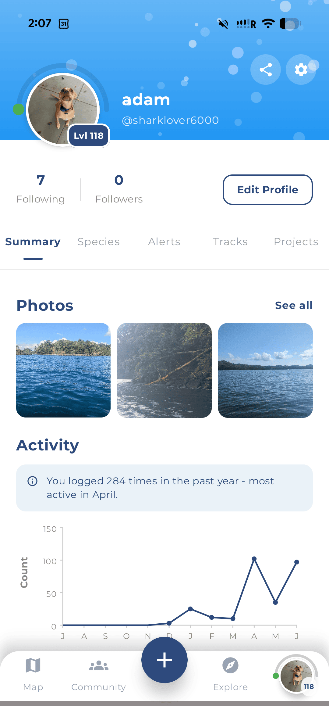 MARAP your profile and logging activity